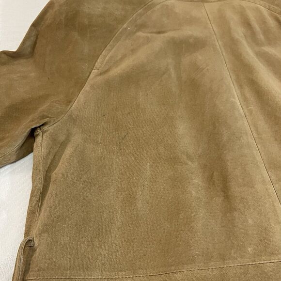 Margaret Godfrey Suede Leather Jacket Belt Sz M Brown Button Up Western Cowgirl - Picture 7 of 12
